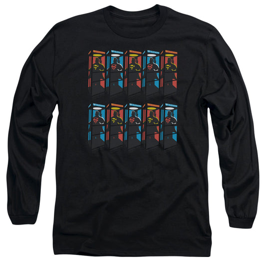 Superman Super Booths Mens Long Sleeve Shirt Black Officially Licensed