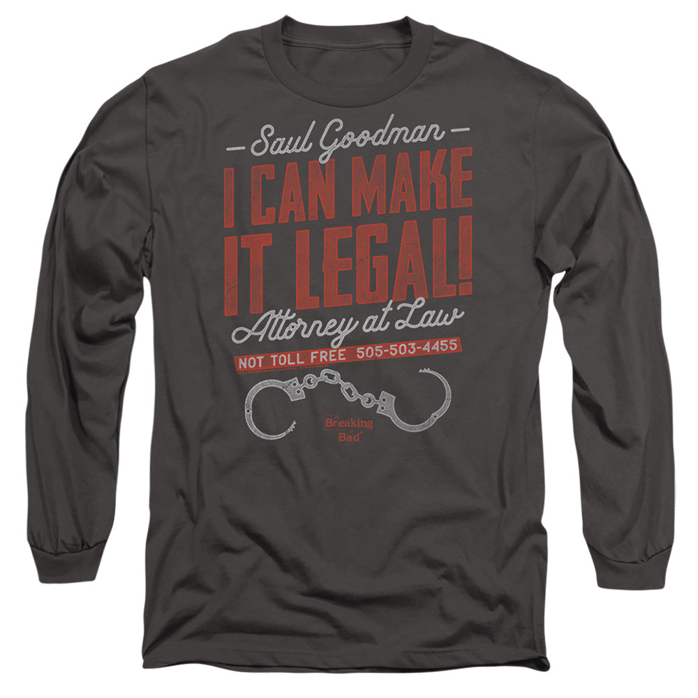Breaking Bad Make It Legal Mens Long Sleeve Shirt Charcoal Officially Licensed