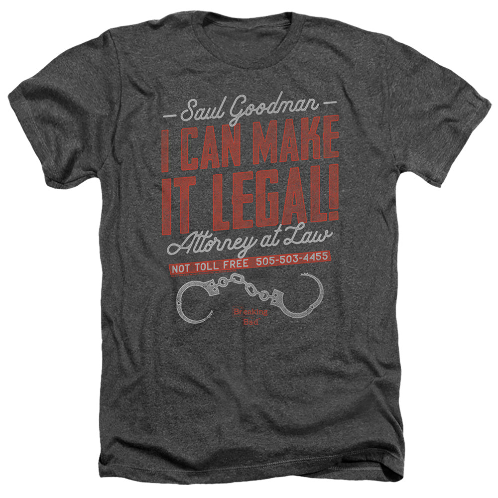 Breaking Bad Make It Legal Heather Mens T Shirt Charcoal