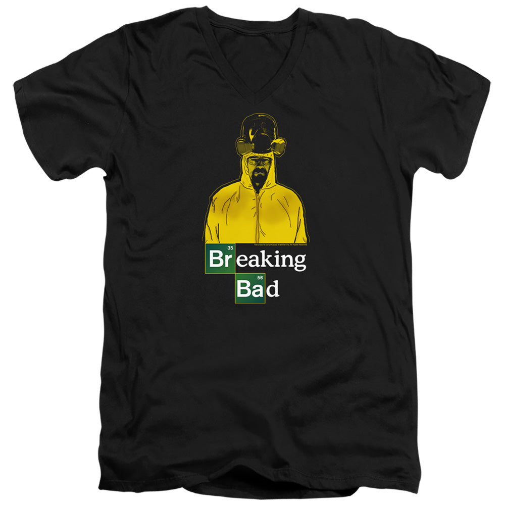 Breaking Bad Hazmat Mens Slim Fit V-Neck T Shirt Black