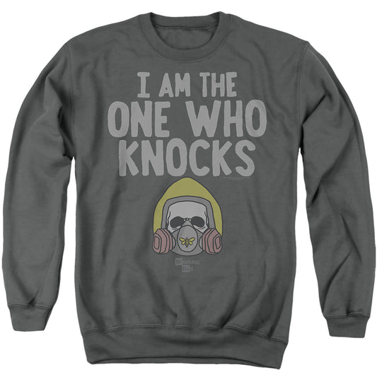 Breaking Bad I Am The One Who Knocks Mens Crewneck Sweatshirt Charcoal Officially Licensed