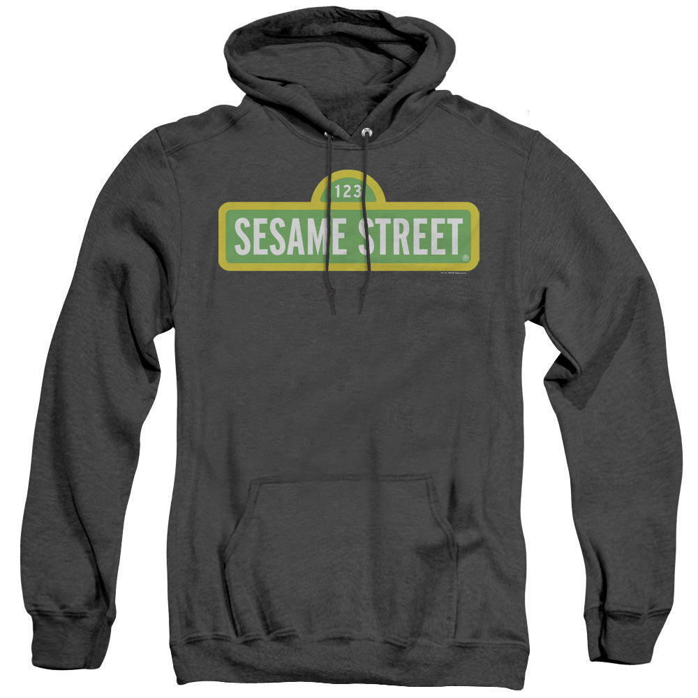 Sesame Street Logo Heather Mens Hoodie Black