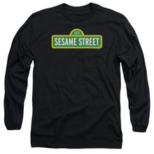Load image into Gallery viewer, Sesame Street Logo Mens Long Sleeve Shirt Black Officially Licensed
