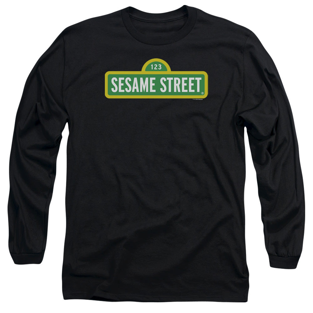 Sesame Street Logo Mens Long Sleeve Shirt Black Officially Licensed