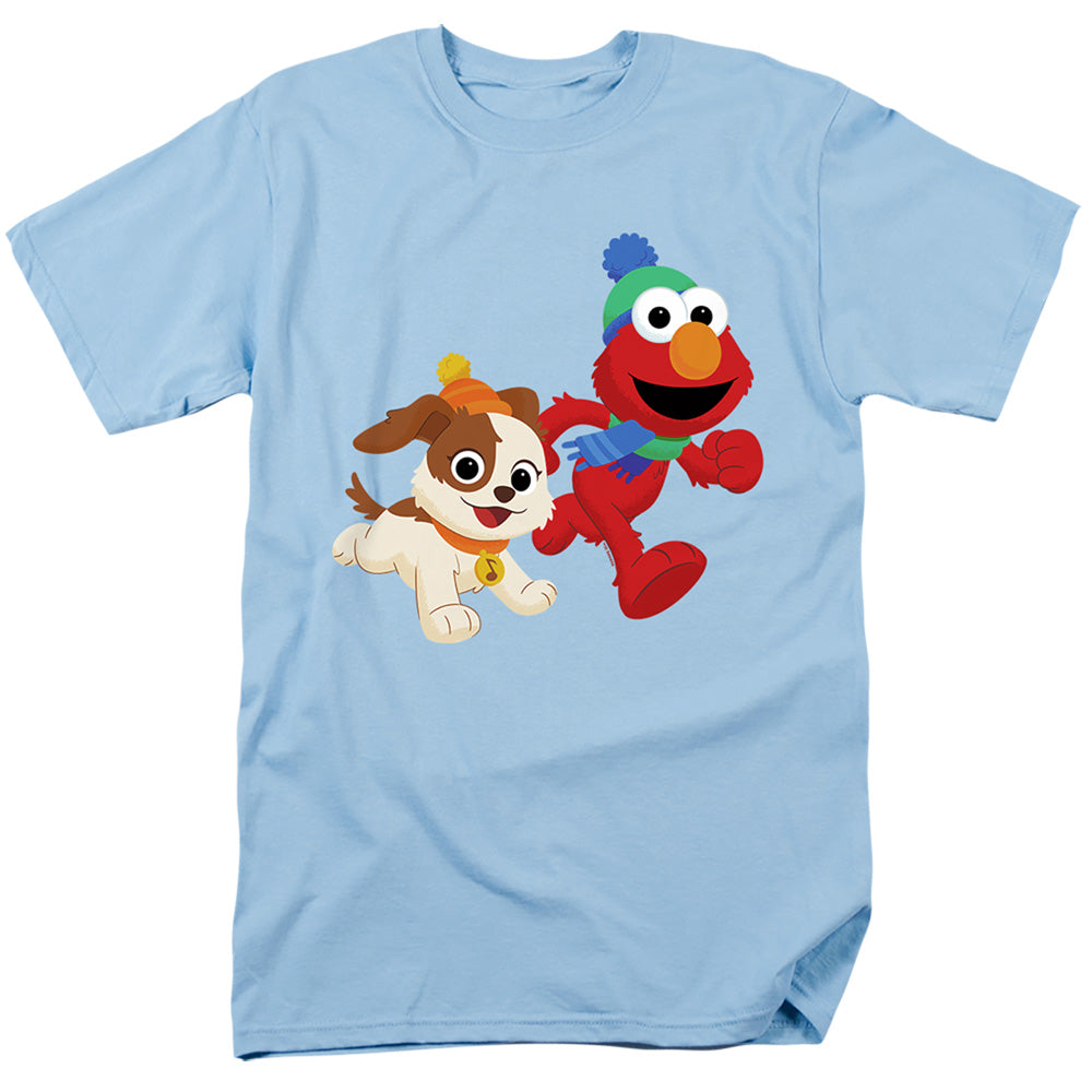 Sesame Street Best Friends, Elmo And Tango Winter Fun Mens T Shirt Silver