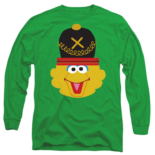 Sesame Street Christmas Nutcracker Big Bird Mens Long Sleeve Shirt Kelly Green Officially Licensed