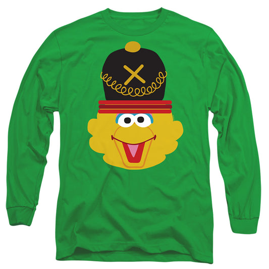 Sesame Street Christmas Nutcracker Big Bird Mens Long Sleeve Shirt Kelly Green Officially Licensed