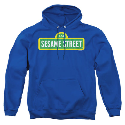 Sesame Street Logo Mens Hoodie Royal Blue