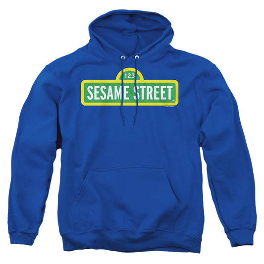 Sesame Street Logo Mens Hoodie Royal Blue