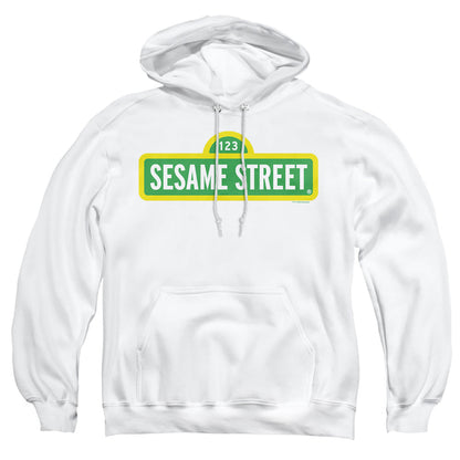 Sesame Street Logo Mens Hoodie White