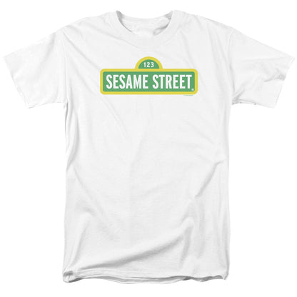 Sesame Street Logo Mens T Shirt White