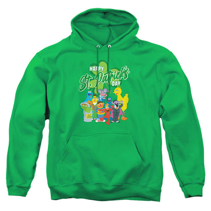 Sesame Street St. Patrick'S Day Big Bird Elmo Cookie Monster Mens Hoodie Kelly Green