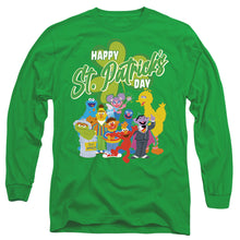 Load image into Gallery viewer, Sesame Street St. Patrick&#39;S Day Big Bird Elmo Cookie Monster Mens Long Sleeve Shirt Kelly Green Officially Licensed
