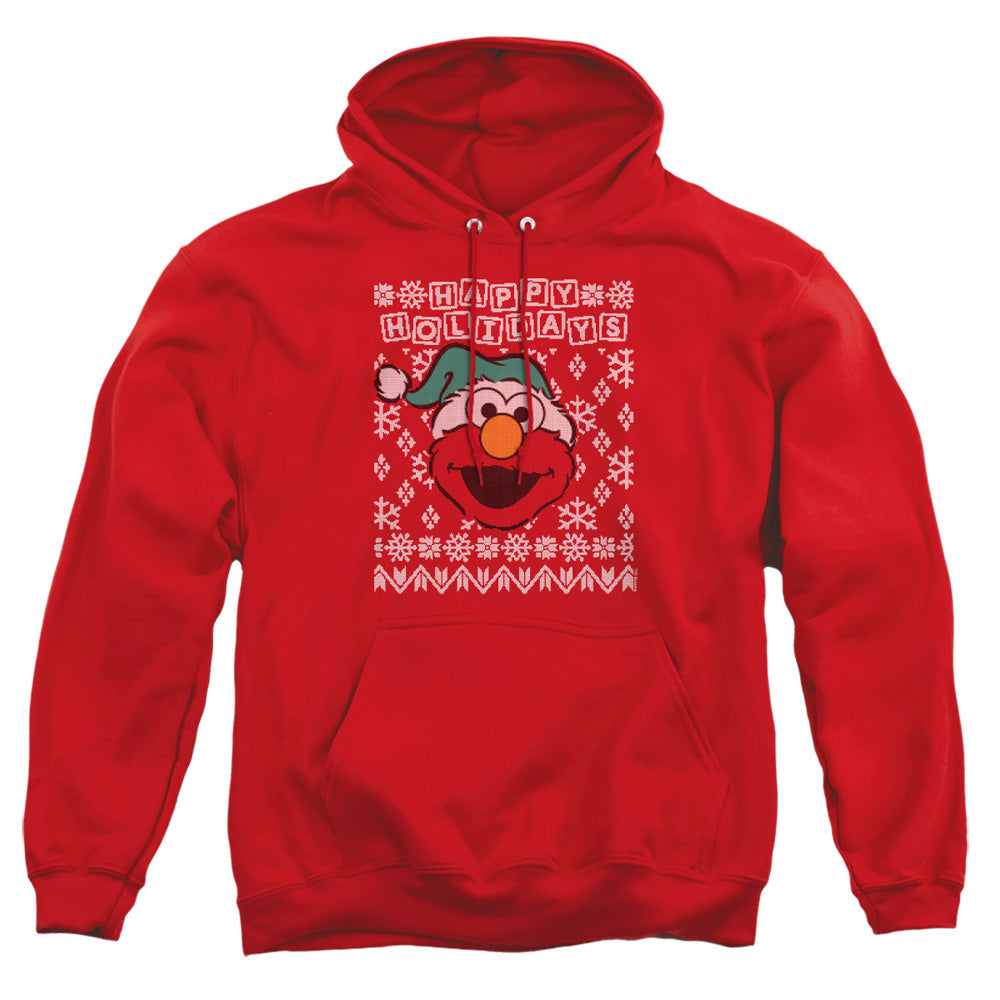 Sesame Street Elmo Ugly Christmas Mens Hoodie Red