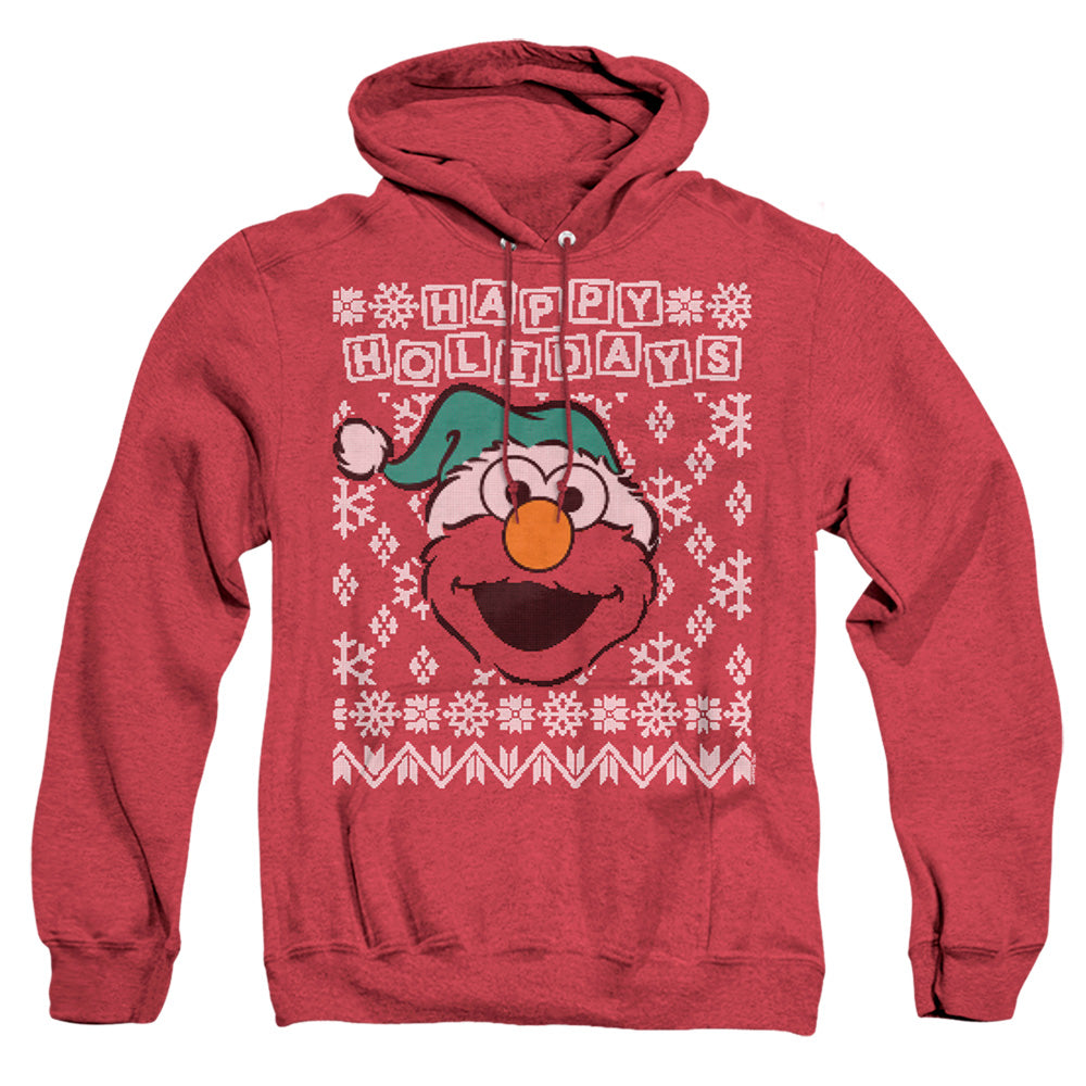 Sesame Street Elmo Ugly Christmas Heather Mens Hoodie Red