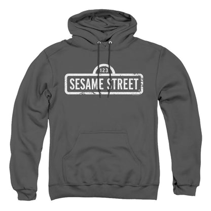 Sesame Street One Color Logo Mens Hoodie Charcoal