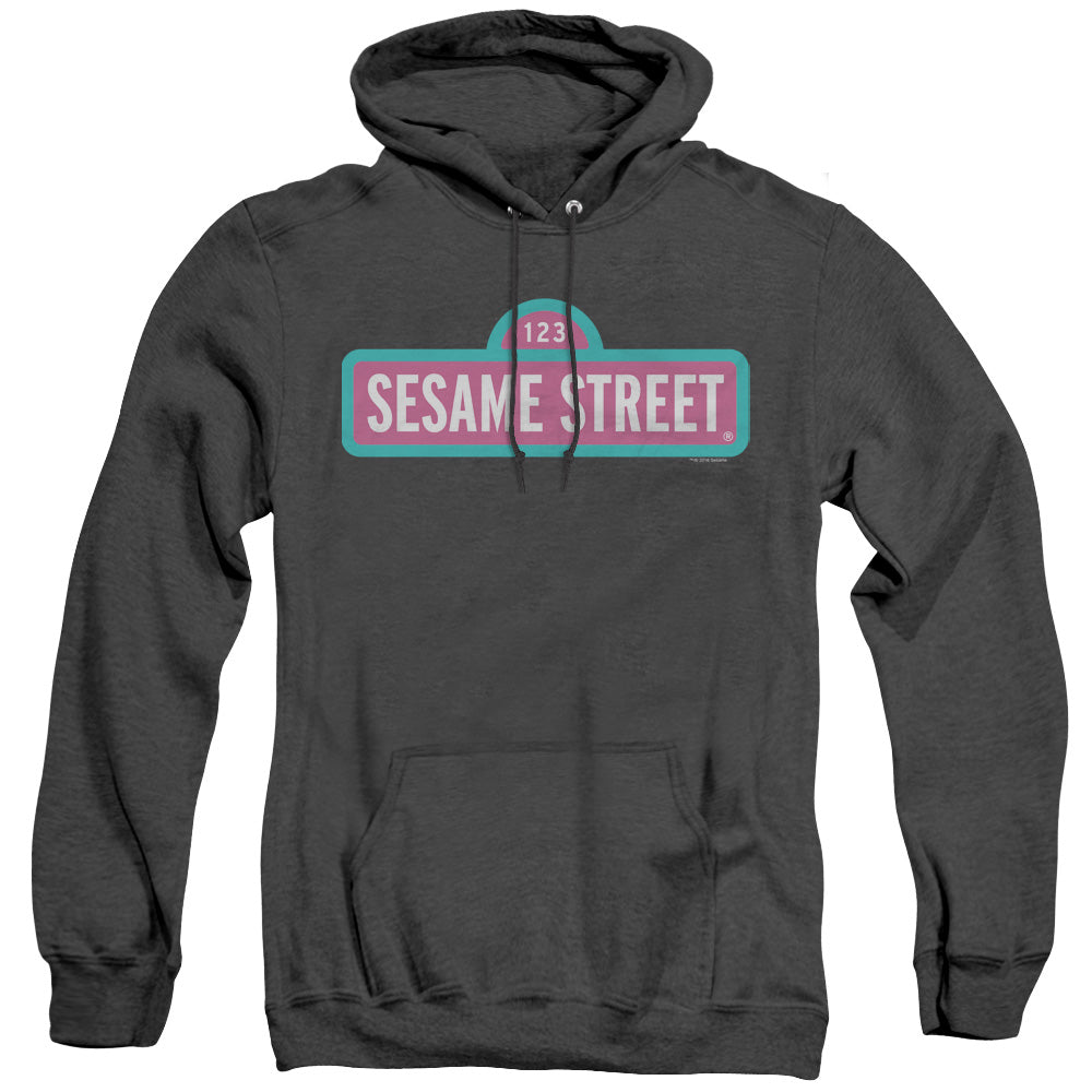 Sesame Street Alt Logo Heather Mens Hoodie Black