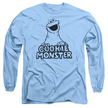 Load image into Gallery viewer, Sesame Street Vintage Cookie Monster Mens Long Sleeve Shirt Carolina Blue Officially Licensed

