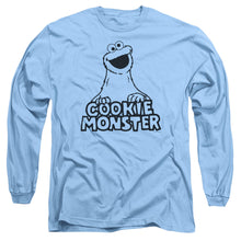Load image into Gallery viewer, Sesame Street Vintage Cookie Monster Mens Long Sleeve Shirt Carolina Blue Officially Licensed
