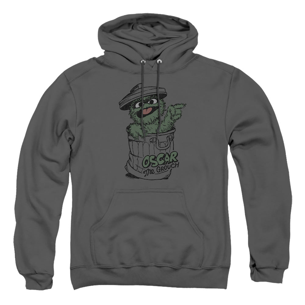 Sesame Street Early Grouch Mens Hoodie Charcoal