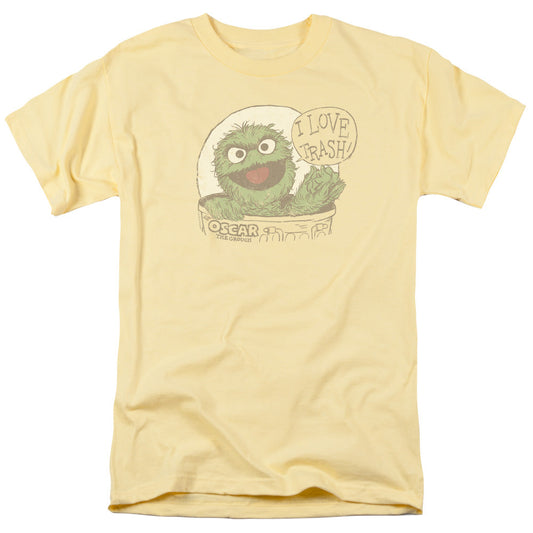 Sesame Street I Love Trash Mens T Shirt Banana
