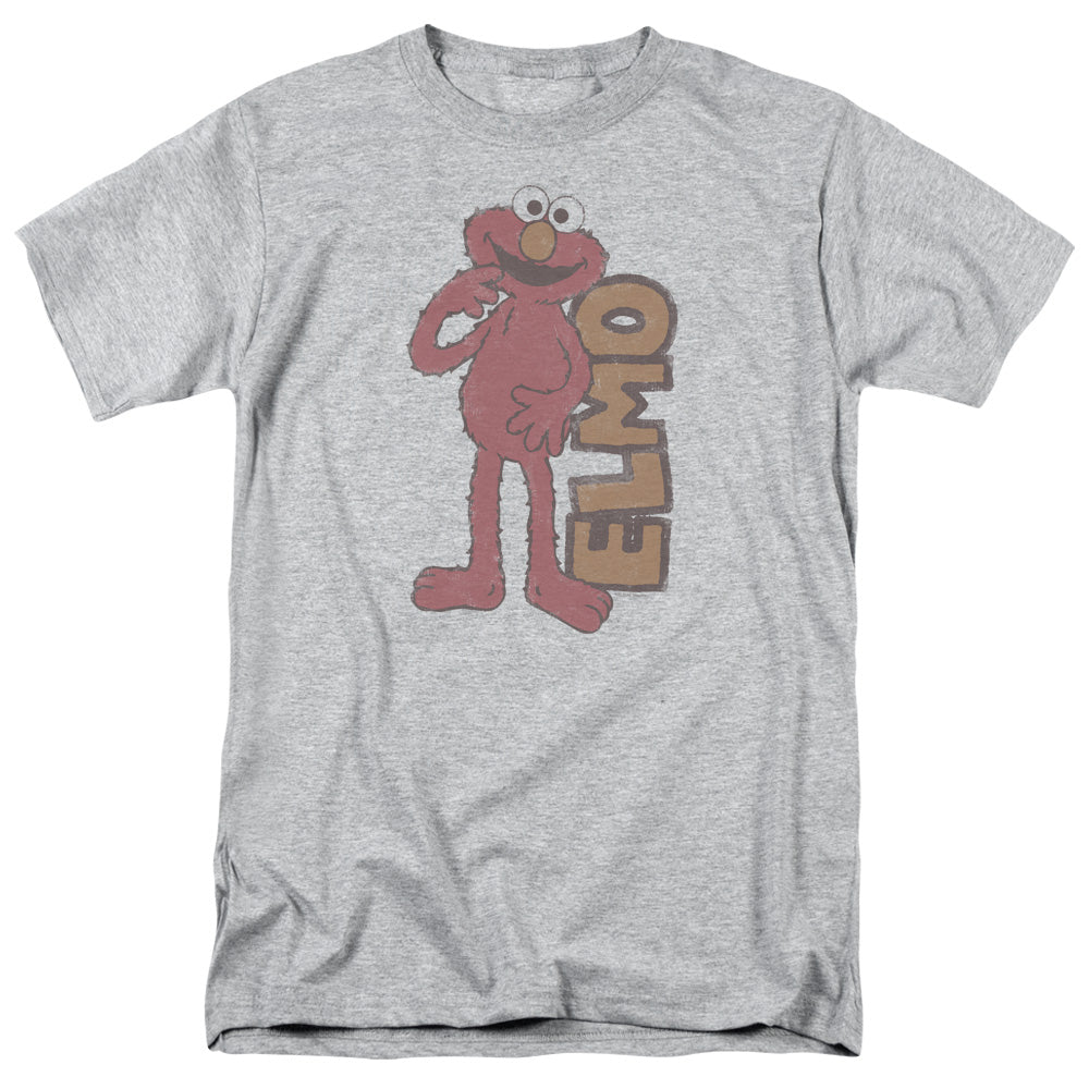 Sesame Street Vintage Elmo Mens T Shirt Athletic Heather