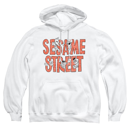 Sesame Street In Letters Mens Hoodie White