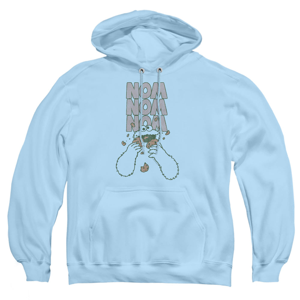 Sesame Street Nom Nom Mens Hoodie Light Blue