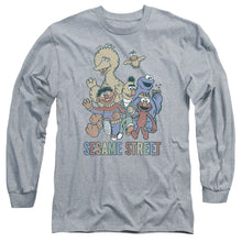 Load image into Gallery viewer, Sesame Street Colorful Group Mens Long Sleeve Shirt Athletic Heather Officially Licensed
