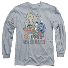 Load image into Gallery viewer, Sesame Street Colorful Group Mens Long Sleeve Shirt Athletic Heather Officially Licensed
