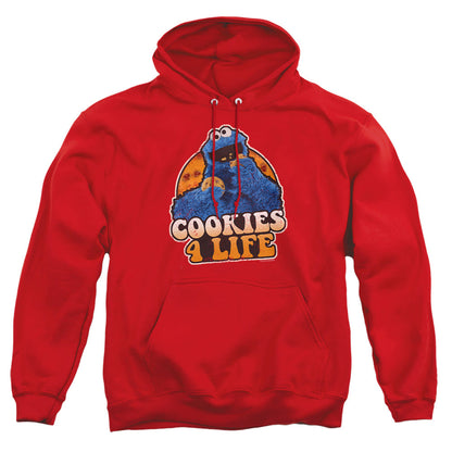 Sesame Street Cookies 4 Life Mens Hoodie Red