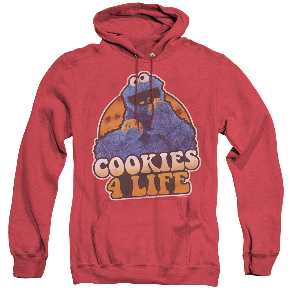 Sesame Street Cookies 4 Life Heather Mens Hoodie Red