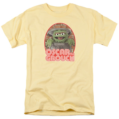 Sesame Street Oscar Iron On Mens T Shirt Banana