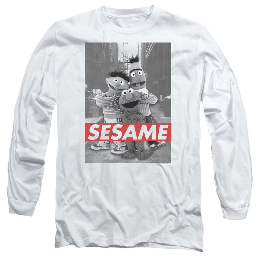 Sesame Street Sesame Mens Long Sleeve Shirt White Officially Licensed