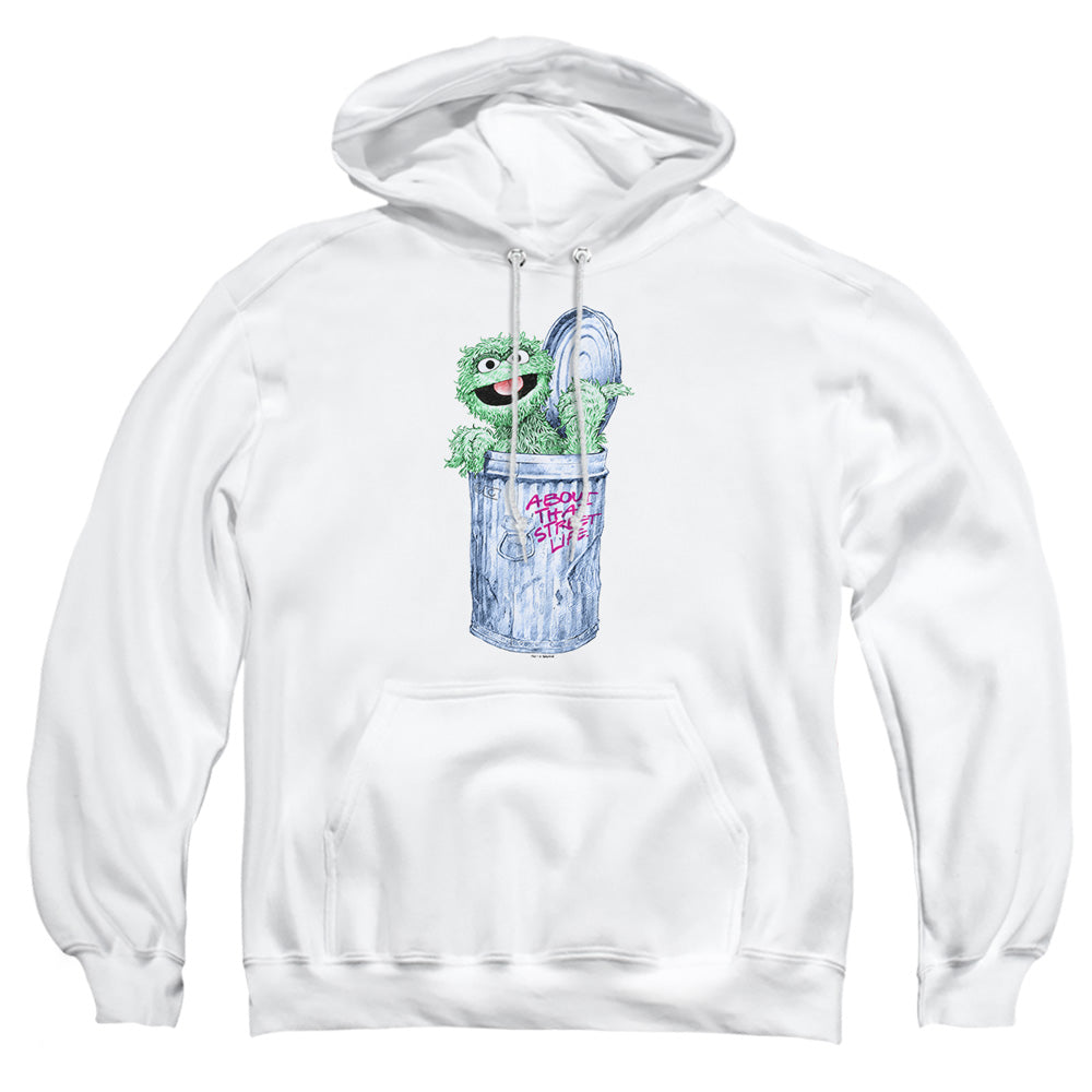 Sesame Street About That Street Life Mens Hoodie White