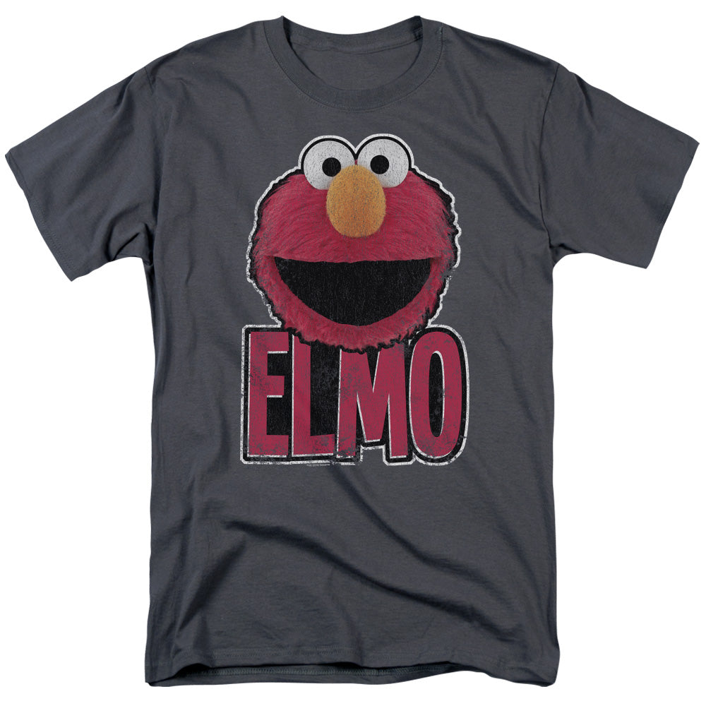 Sesame Street Elmo Smile Mens T Shirt Charcoal