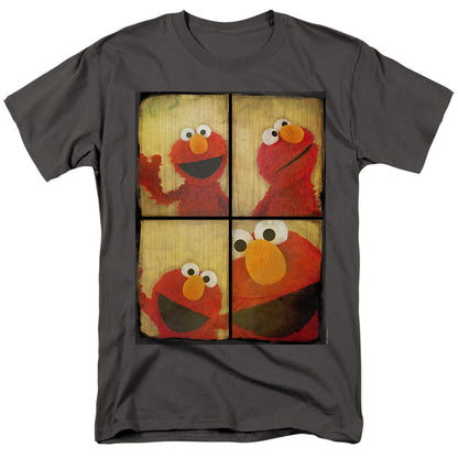 Sesame Street Photo Booth Elmo Mens T Shirt Charcoal