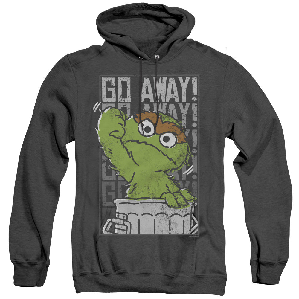 Sesame Street Go Away Heather Mens Hoodie Black