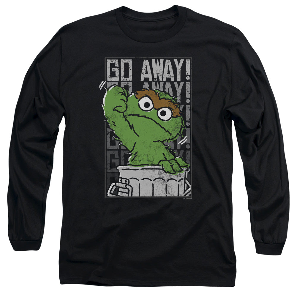 Sesame Street Go Away Mens Long Sleeve Shirt Black Officially Licensed