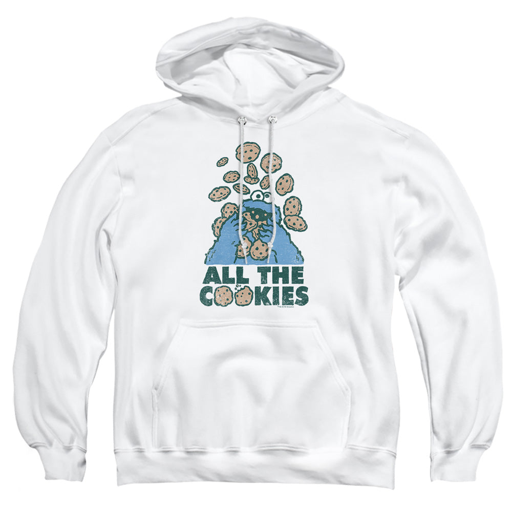 Sesame Street All The Cookies Mens Hoodie White