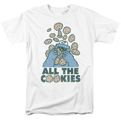 Sesame Street All The Cookies Mens T Shirt White