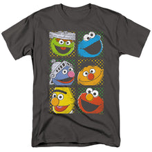 Load image into Gallery viewer, Sesame Street Group Squares Mens T Shirt Charcoal
