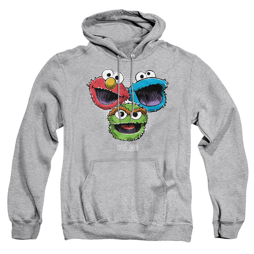 Sesame Street Halftone Heads Mens Hoodie Athletic Heather