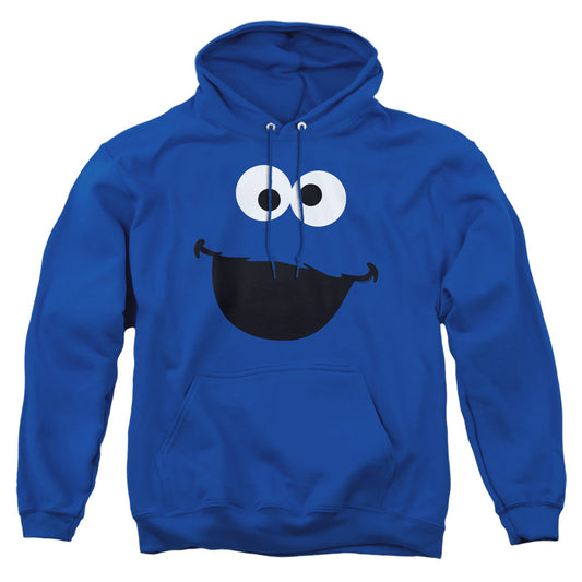 Sesame Street Cookie Monster Face Mens Hoodie Royal