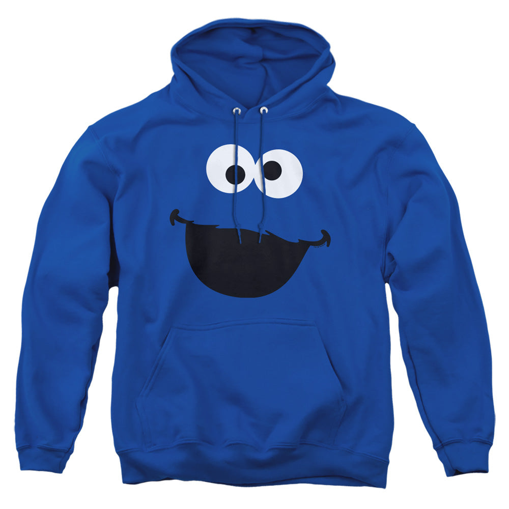Sesame Street Cookie Monster Face Mens Hoodie Royal