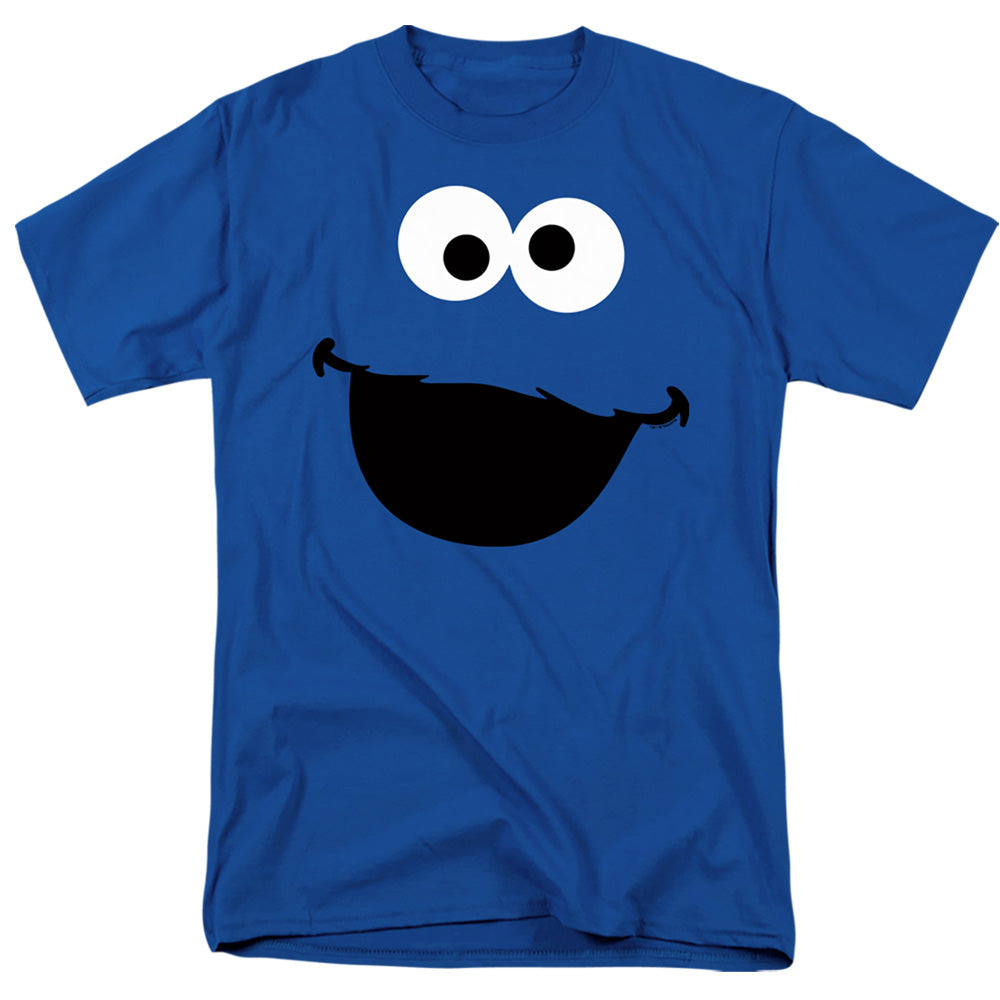 Sesame Street Cookie Monster Face Mens T Shirt Royal