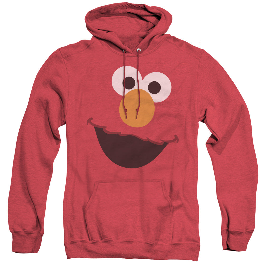 Sesame Street Elmo Face Heather Mens Hoodie Red