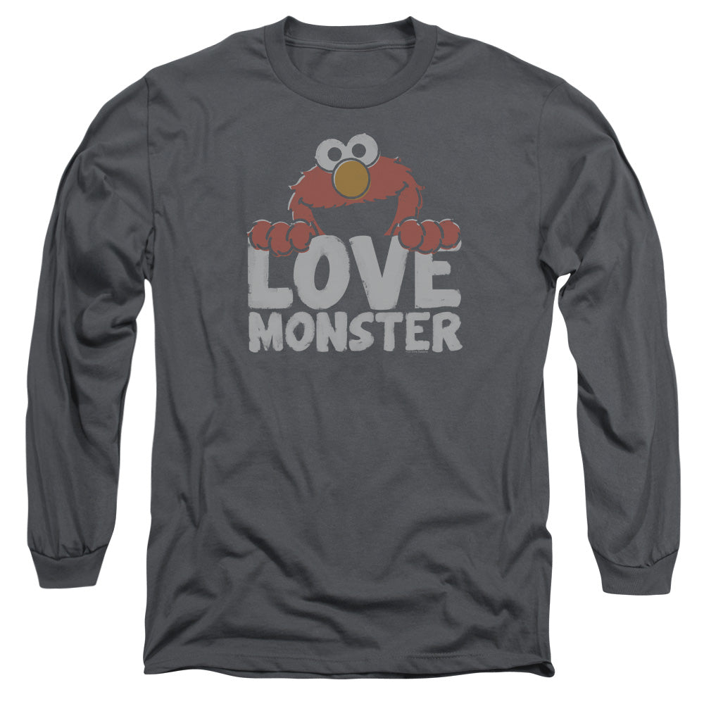 Sesame Street Love Monster Mens Long Sleeve Shirt Charcoal Officially Licensed