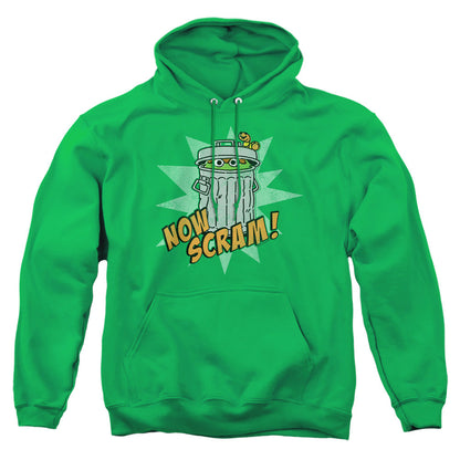 Sesame Street Now Scram Mens Hoodie Kelly Green