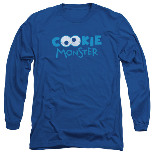 Sesame Street Cookie Eyes Mens Long Sleeve Shirt Royal Officially Licensed